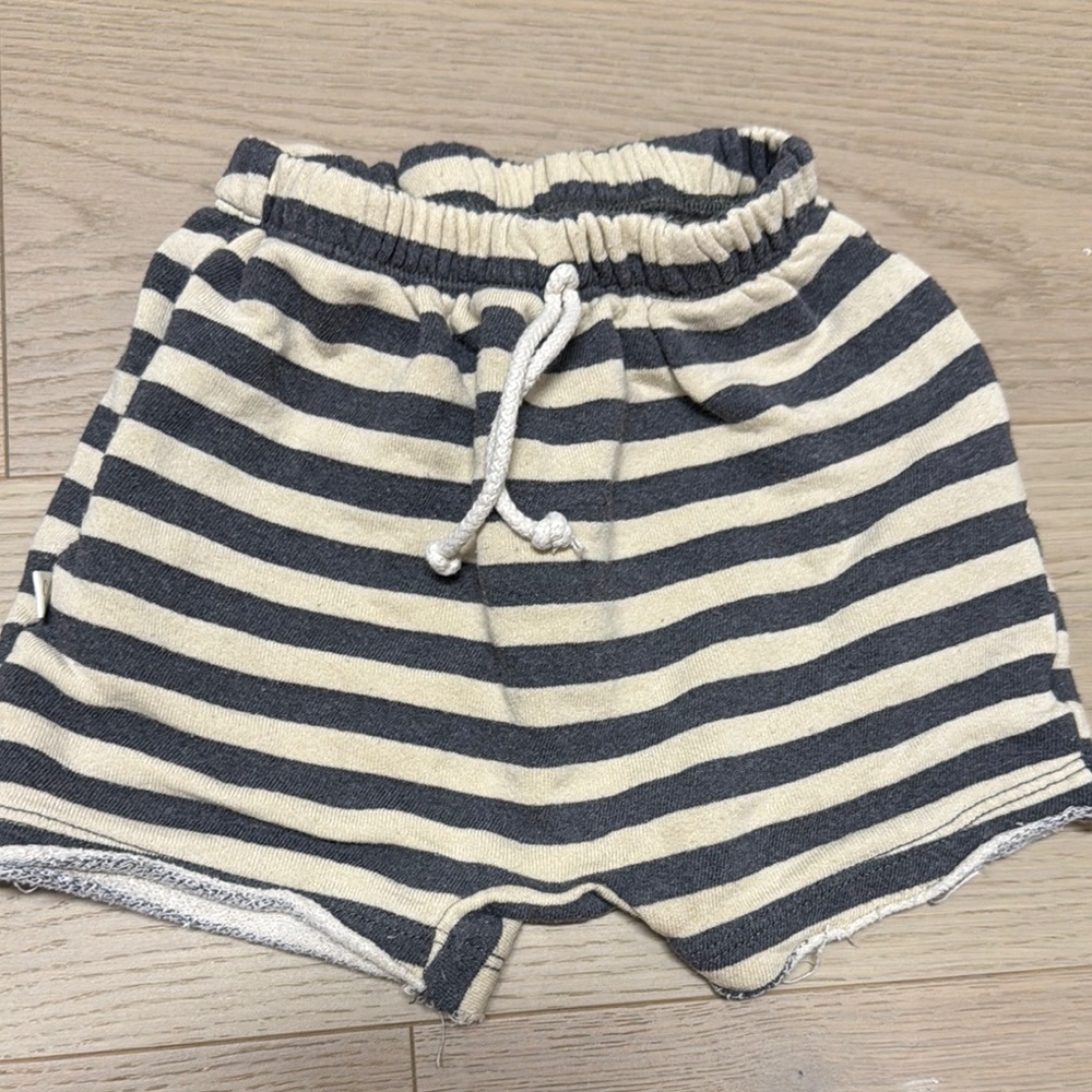 Striped Kids Shorts in Gray and Cream